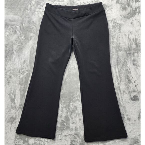 Maurices Pants Womens XXL Black Crossover High Rise Flare Pull On Stretch Crepe - Picture 1 of 12
